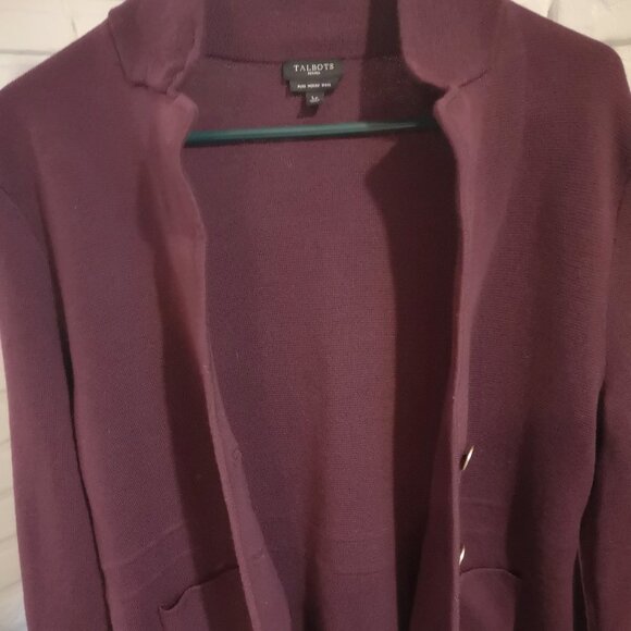 Talbots Petites Ladies Pure Merino Wool Button Front Dressy Jacket - Picture 4 of 11